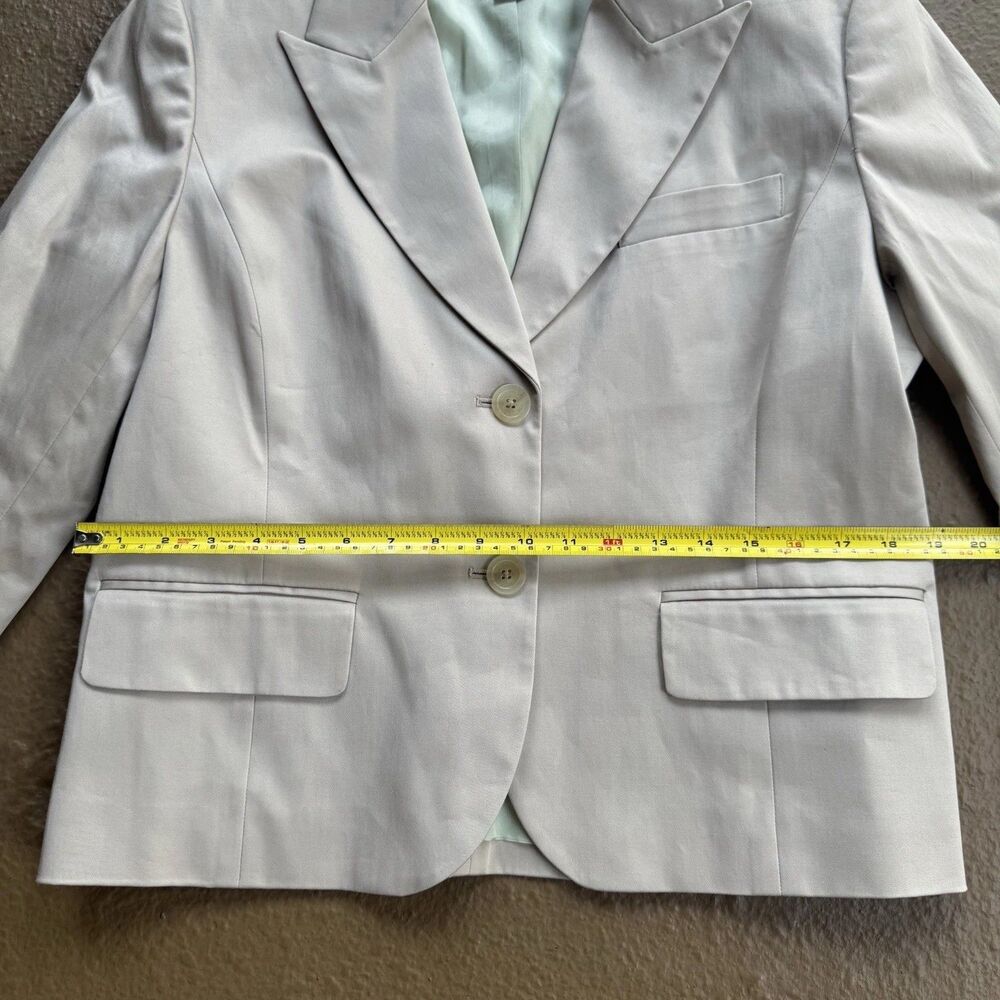 Michael Kors Cotton Blend Sz 14 Quiet Luxury Beige Blazer Coastal Grandma Chic - Picture 4 of 12